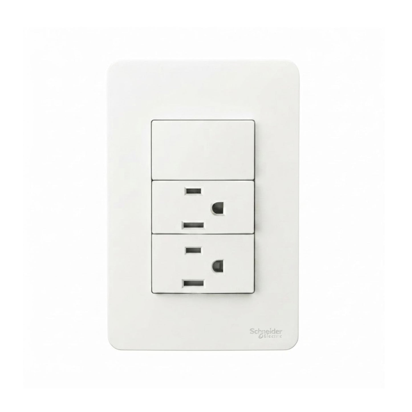 Placa con 1 Apagador y 2 Contactos 2P+T Blanco Orion Schneider Electric