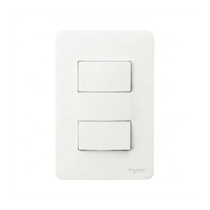 Placa con 2 Apagadores Sencillos Blanco Orion Schneider Electric