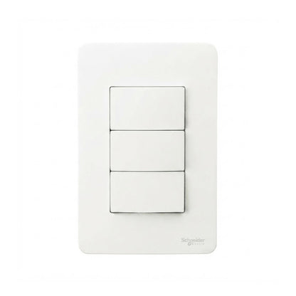 Placa con 3 Apagadores Sencillos Blanco Marisio Schneider Electric