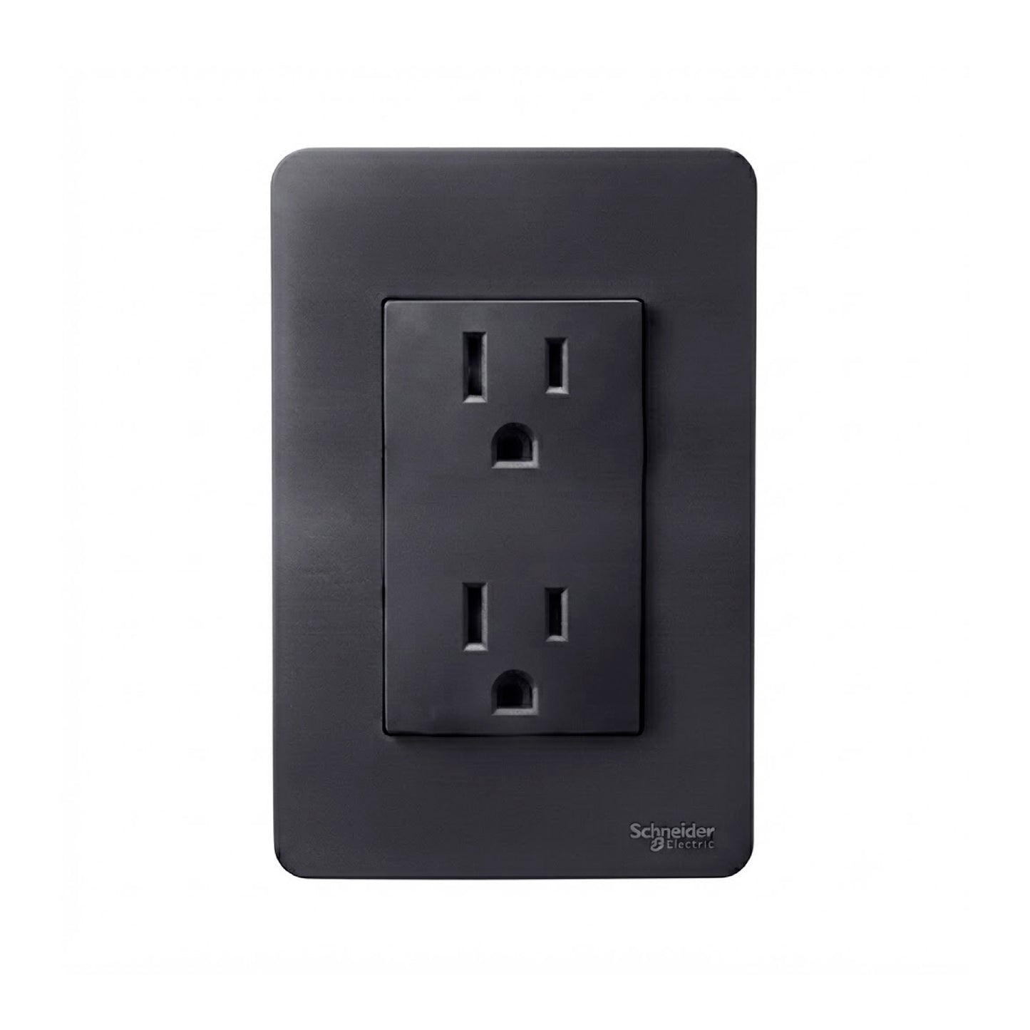 Placa con Contacto Dúplex 2P+T Negro Orion Schneider Electric