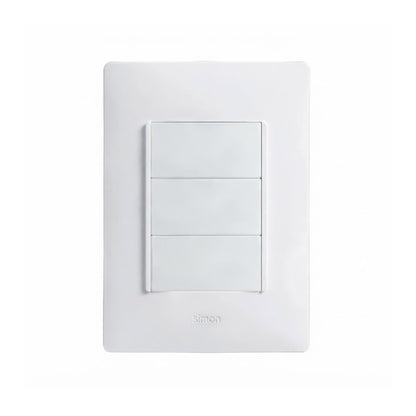 Placa con 3 Apagadores Sencillos Blanco Simon 26