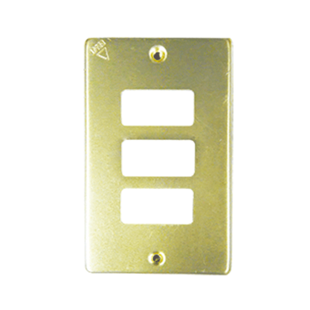 Placa de 3 módulos Aluminio Dorado Royer