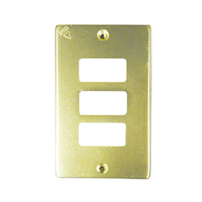 Placa de 3 módulos Aluminio Dorado Royer