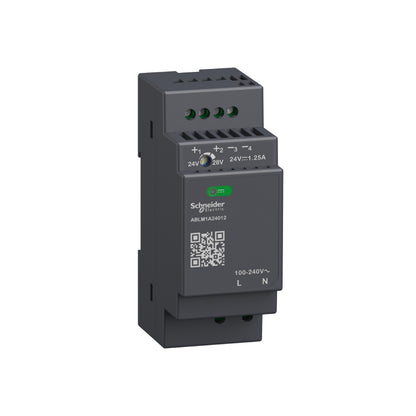 Fuente de Alimentación Regulada, 100 A 240 VCA, 24 V, 1,2 A, Monofásica, Modular Schneider Electric ABLM1A24012