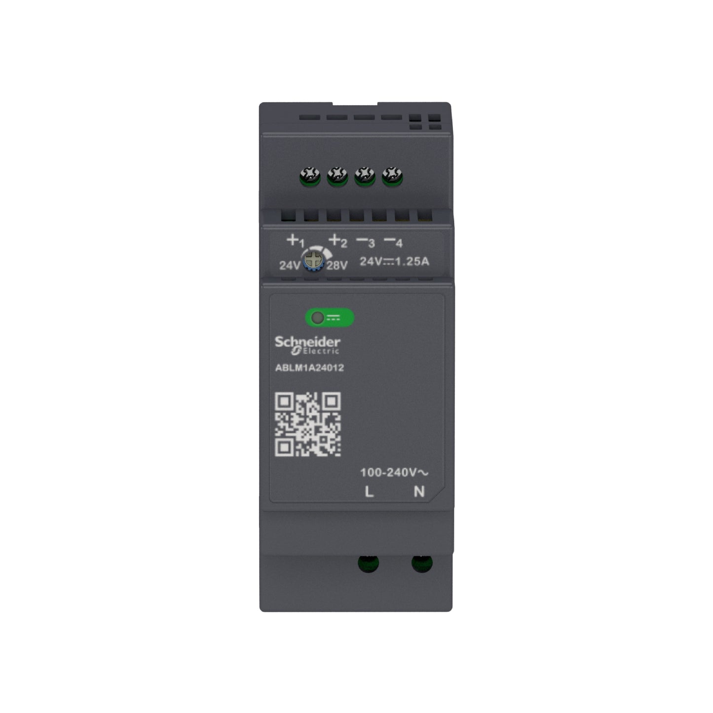 Fuente de Alimentación Regulada, 100 A 240 VCA, 24 V, 1,2 A, Monofásica, Modular Schneider Electric ABLM1A24012