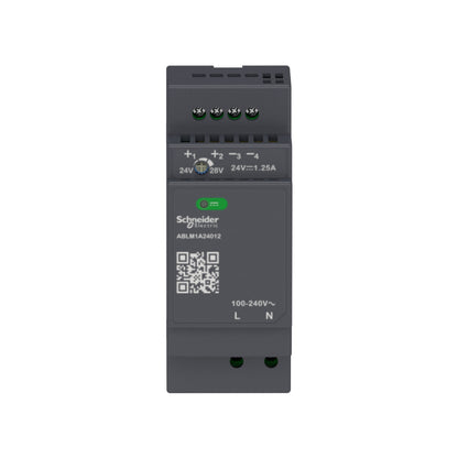 Fuente de Alimentación Regulada, 100 A 240 VCA, 24 V, 1,2 A, Monofásica, Modular Schneider Electric ABLM1A24012