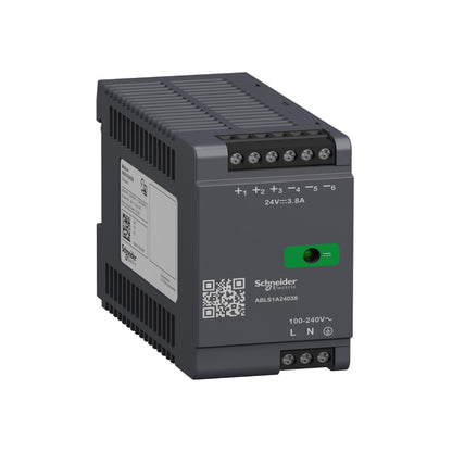 Fuente de Alimentación Conmutada, Fuente de Alimentación Regulada, 100-240 V CA, 24 V 3,8 A, Monofásica, Optimizada Schneider Electric ABLS1A24038