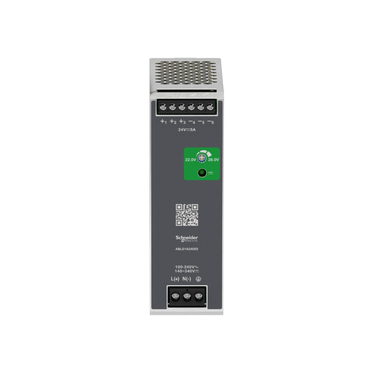 Fuente de Alimentación Conmutada, Fuente de Alimentación Regulada, 100...240v AC, 24V, 5A, Monofásica, Optimizada Schneider Electric ABLS1A24050