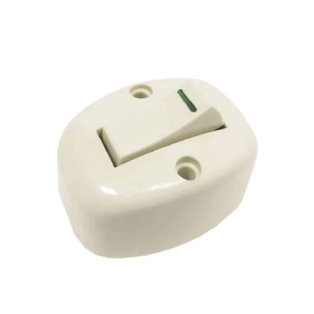 Apagador sencillo de sobreponer 10A 127V Marfil Royer