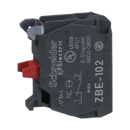 Bloque de Contacto Harmony Tipo 1 NC para Botones de 22 mm Montaje Frontal Schneider Electric ZBE102