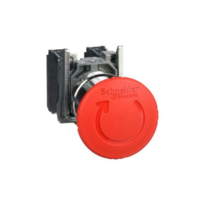 Botón de paro de Emergencia Rojo Ø 22 - Cabeza redonda Ø 40 Schneider XB4BS8445