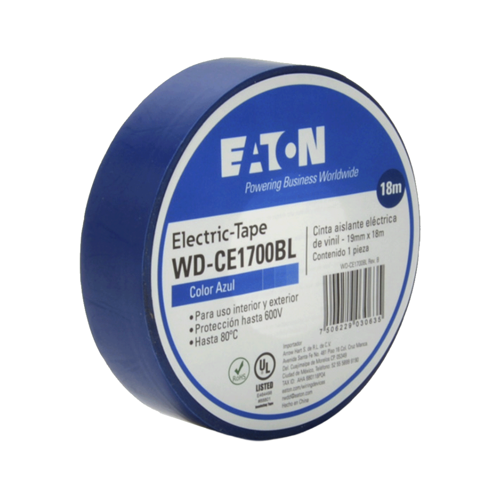 Cinta Aislante de PVC color Azul 18M Royer
