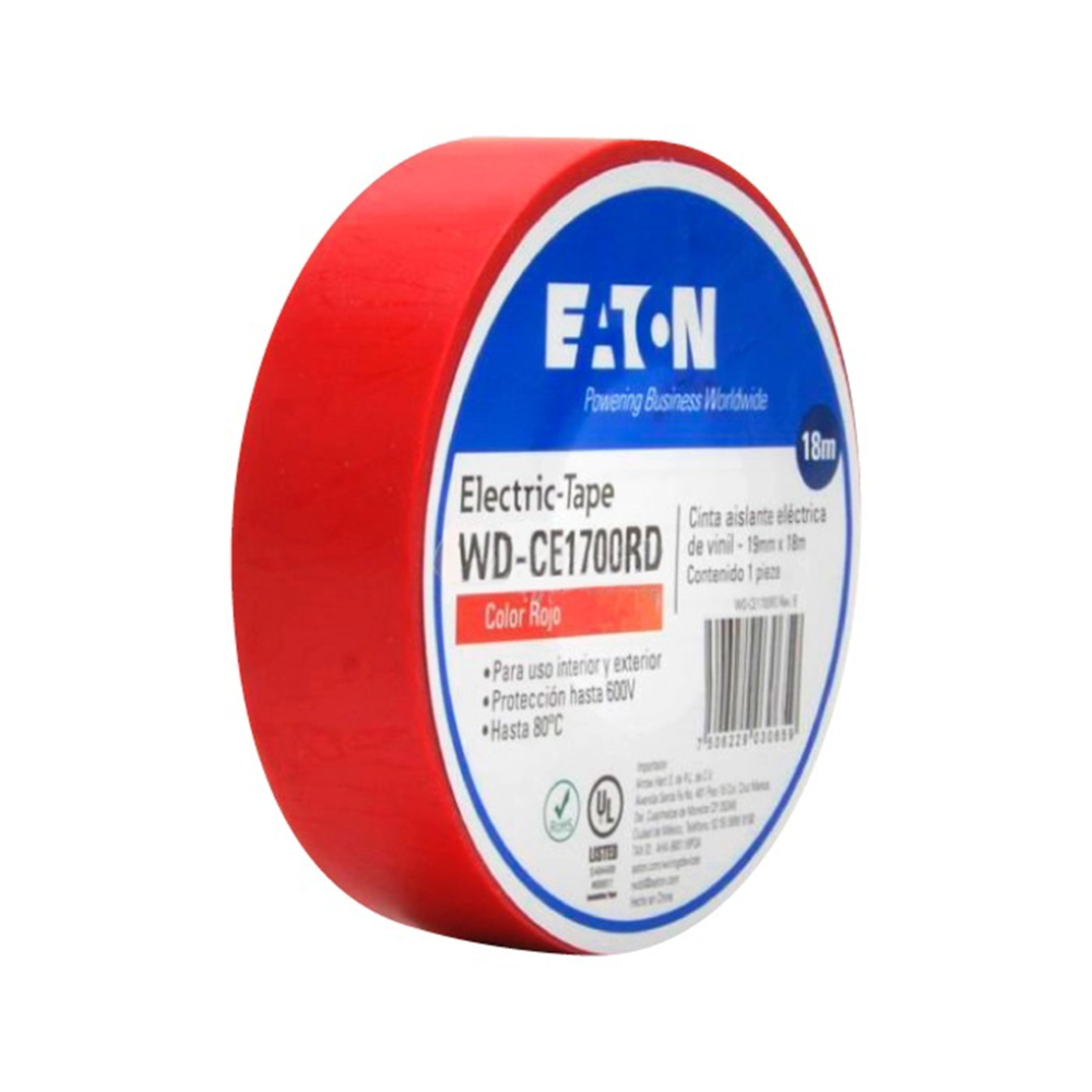 Cinta Aislante de PVC color Rojo 18M Royer
