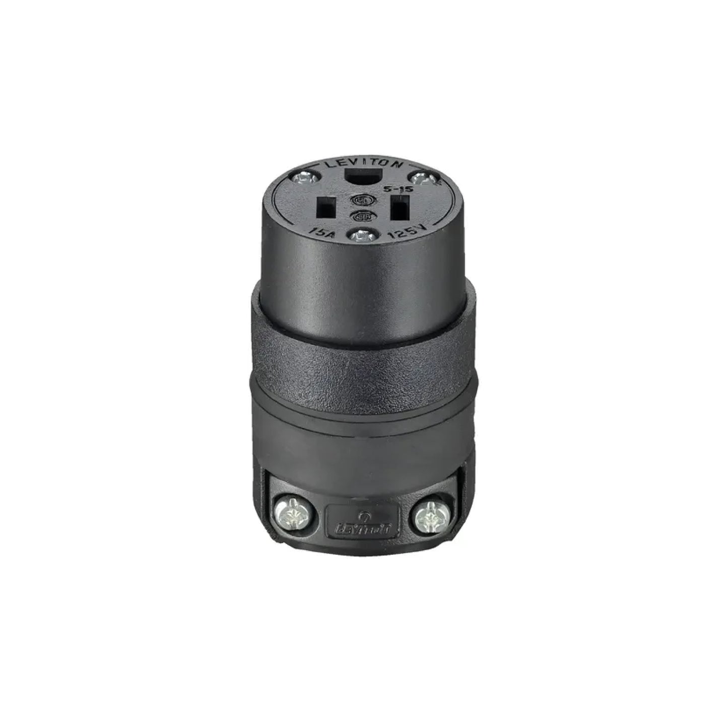 Conector de Hule 15A 125V Negro Leviton