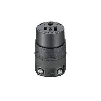 Conector de Hule 15A 125V Negro Leviton