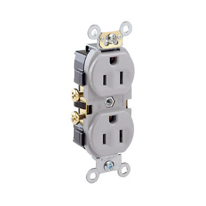 Contacto Dúplex Comercial 2P 3H 15A 125V Gris Leviton