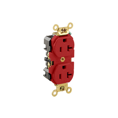 Contacto Dúplex Polarizado 20A 2P 3H Rojo Leviton