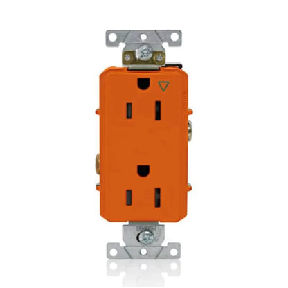 Contacto Dúplex Polarizado 3H 15A 125V Naranja Decora Leviton