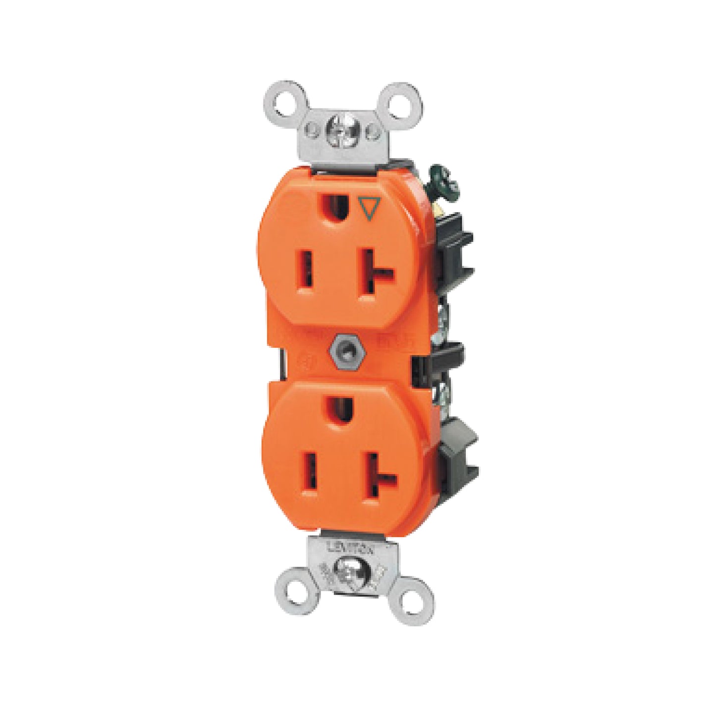 Contacto Dúplex Tierra Aislada Naranja 20A Leviton