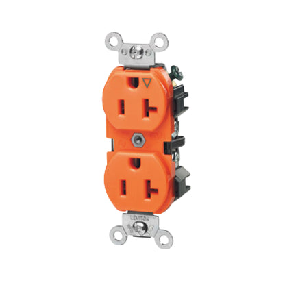 Contacto Dúplex Tierra Aislada Naranja 20A Leviton