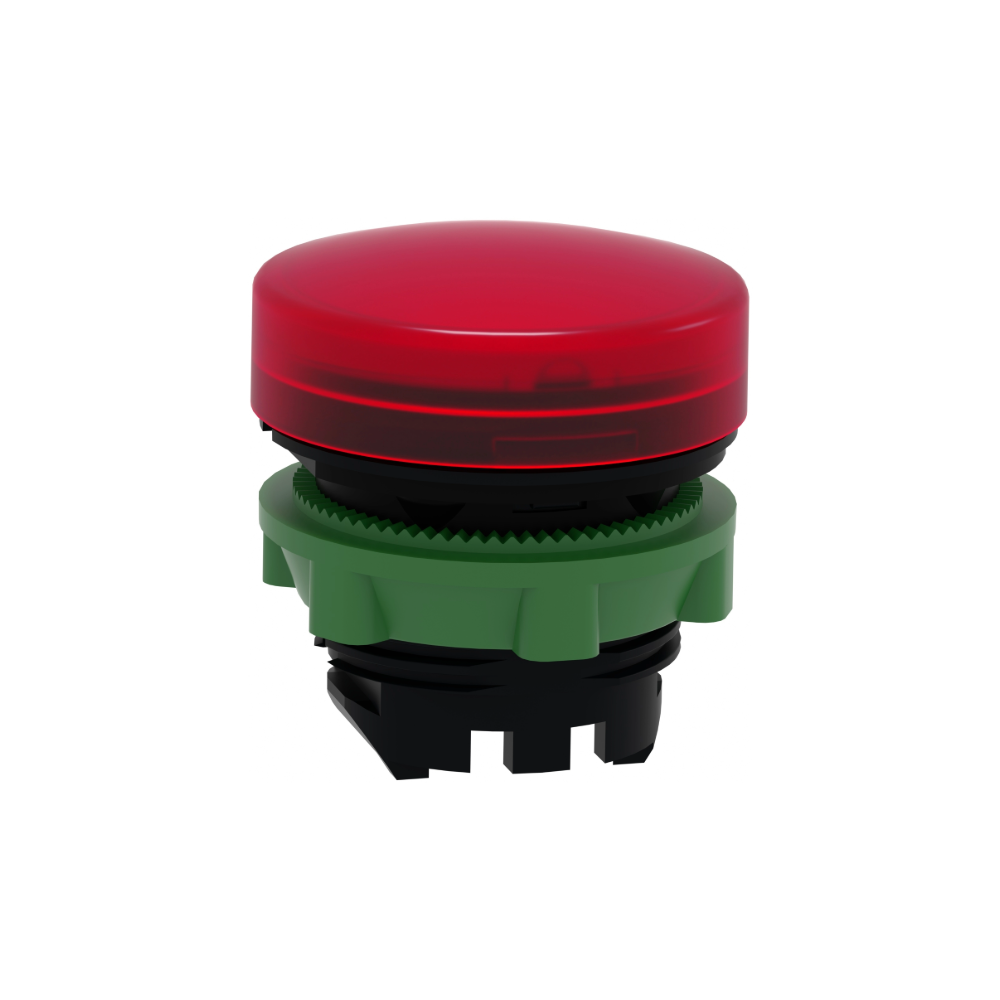 Cabeza Piloto Luminoso Lentes Lisas Rojas 22 mm Schneider Electric ZB5AV043