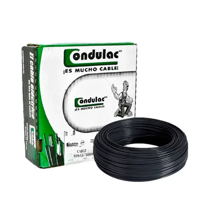 Caja 100 mts Cable Calibre 10 awg Negro THW-LS Condulac