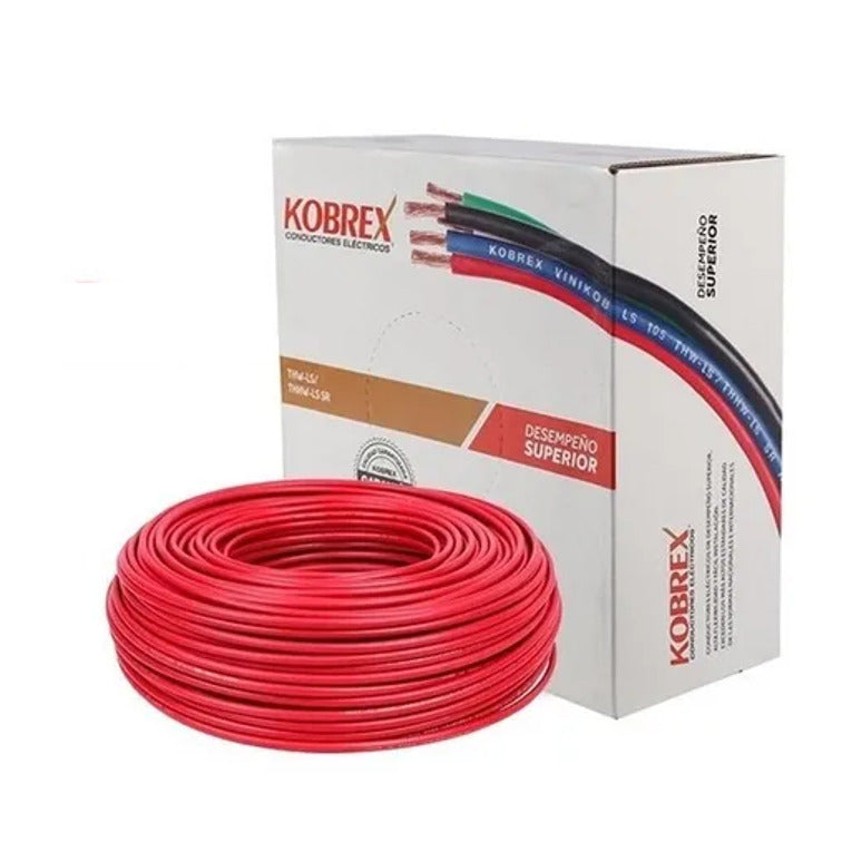 Caja 100 mts Cable Calibre 12 awg Rojo THW-LS Vinikob Kobrex
