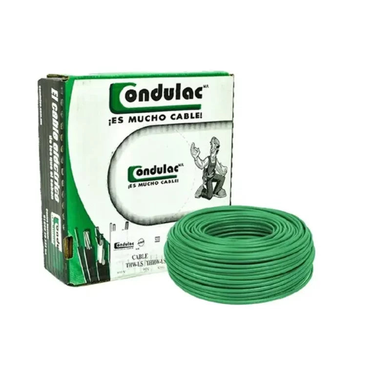 Caja 100 mts Cable Calibre 12 awg Verde THW-LS Condulac