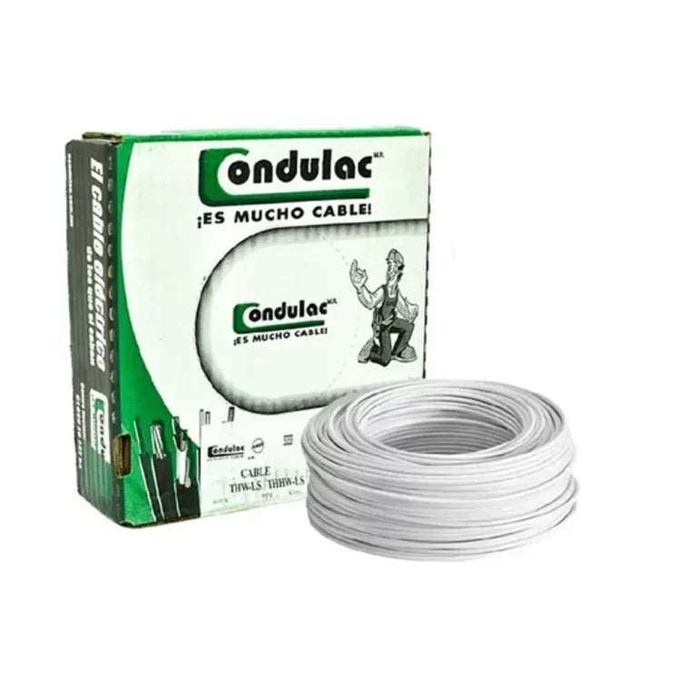 Caja 100 mts Cable Calibre 16 awg Blanco THW-LS Condulac