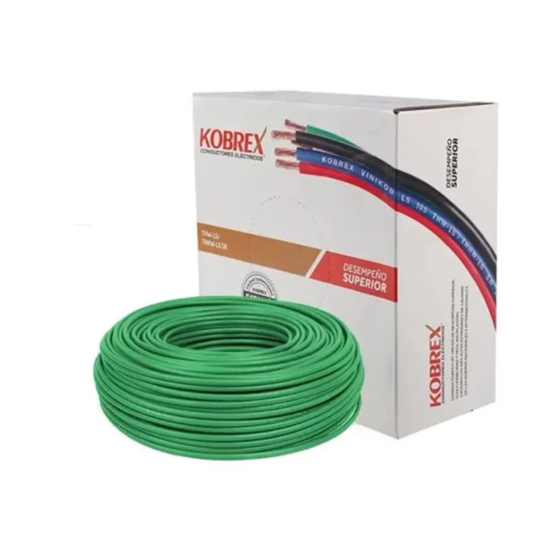 Caja 100 mts Cable Calibre 16 awg Verde THW-LS Vinikob Kobrex