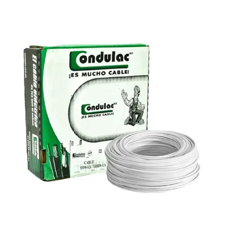 Caja 100 mts Cable Calibre 18 awg Blanco THW-LS Condulac