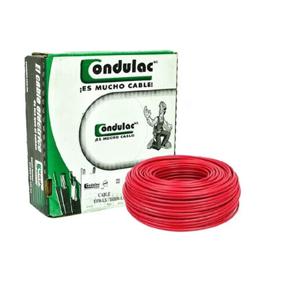 Caja 100 mts Cable Calibre 18 awg Rojo THW-LS Condulac