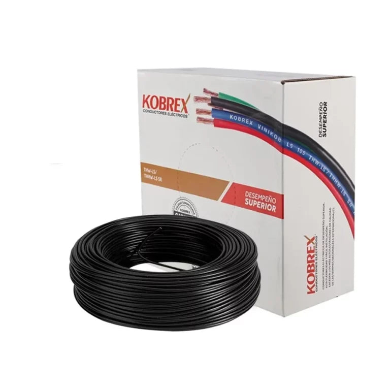 Caja 100 mts Cable Calibre 6 awg Negro THW-LS Vinikob Kobrex