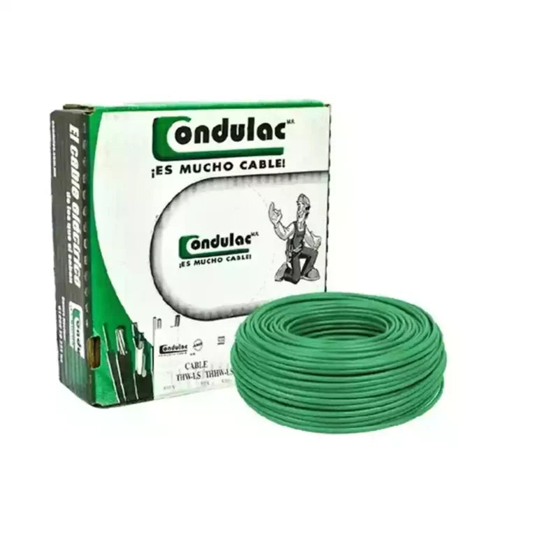 Caja 100 mts Cable Calibre 6 awg Verde THW-LS Condulac