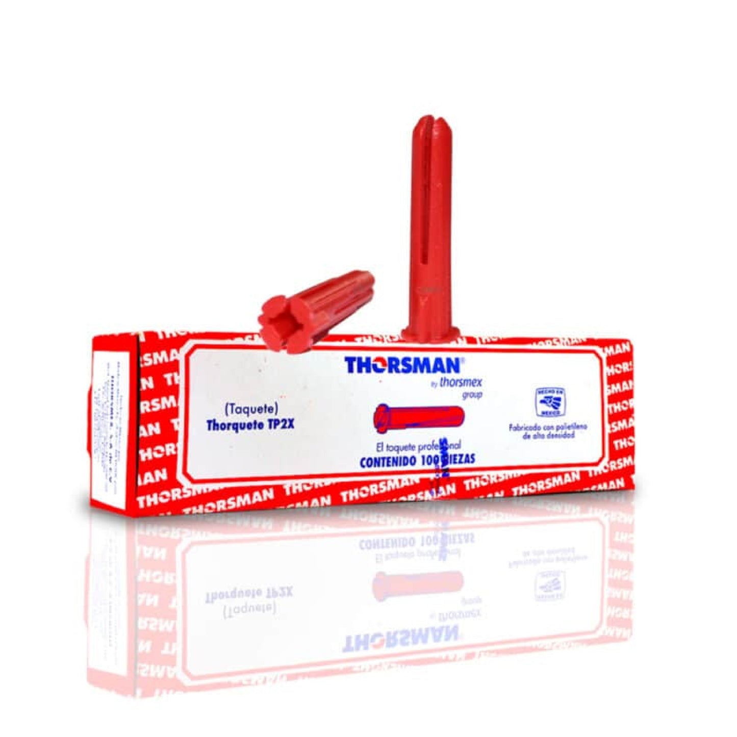 Taquete TP2X Rojo 1/4" (100 pzs) Thorman