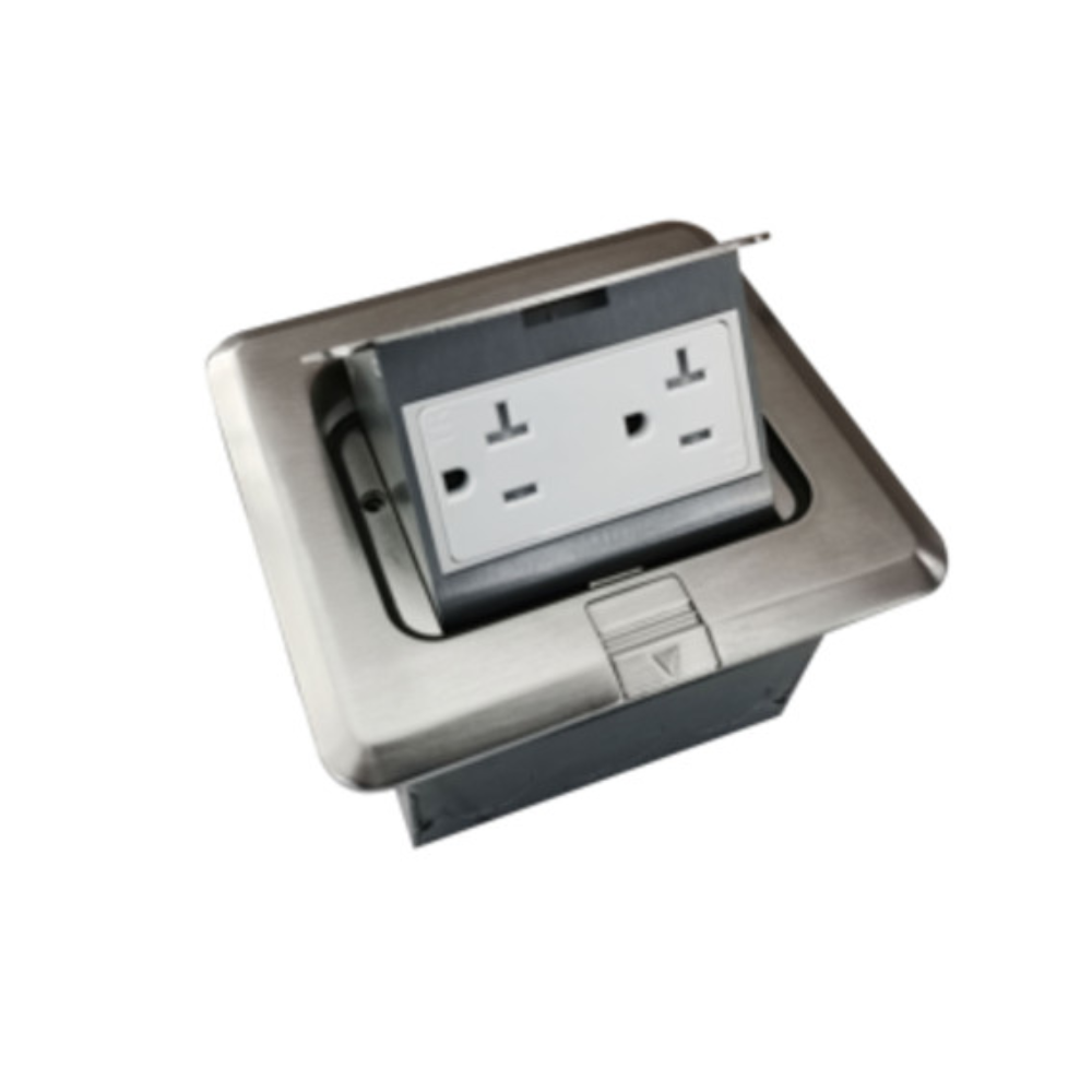 Caja/contacto para piso  20A  3H  Tamper resistant  Latón-níquelado. Eaton