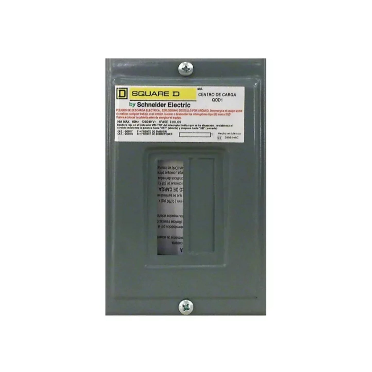 Centro de Carga QO Square D 50A 1F 1P NEMA1 de Sobreponer Schneider Electric QOD1S