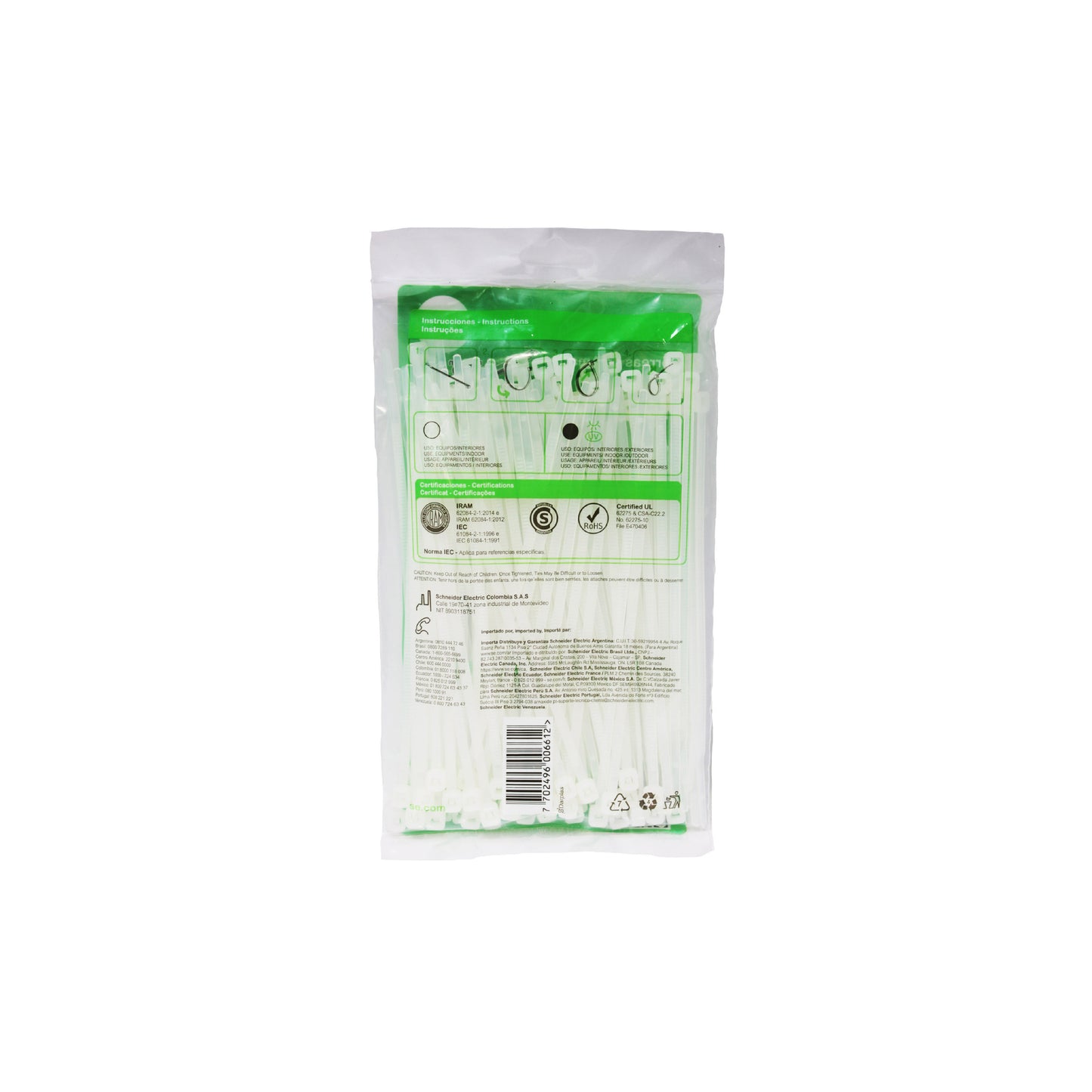 Cinchos Dexson de 15 cm x 3.2 mm color Blanco (100 pzs.) Dexson Schneider Electric DXN3006B