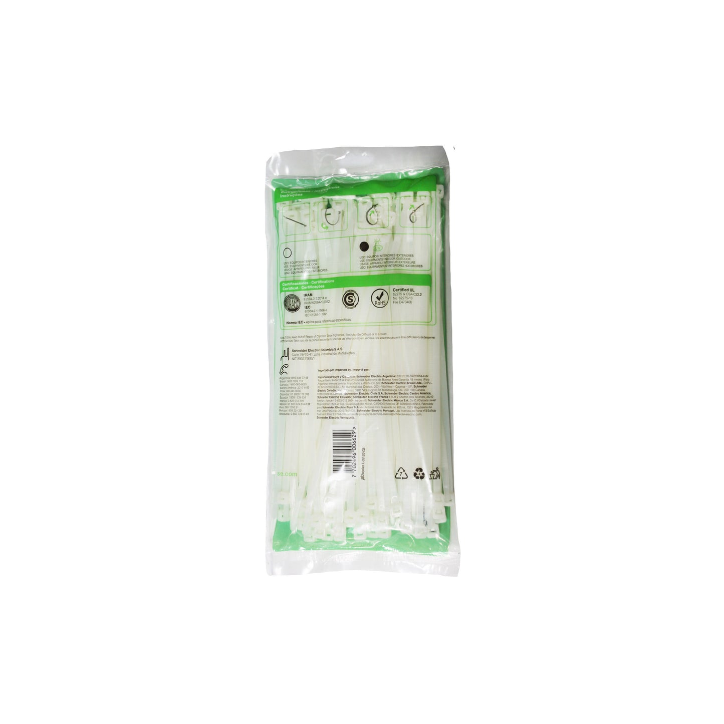 Cinchos Dexson de 20 cm x 4.6 mm color Blanco (100 pzs.) Dexson Schneider Electric DXN3008B