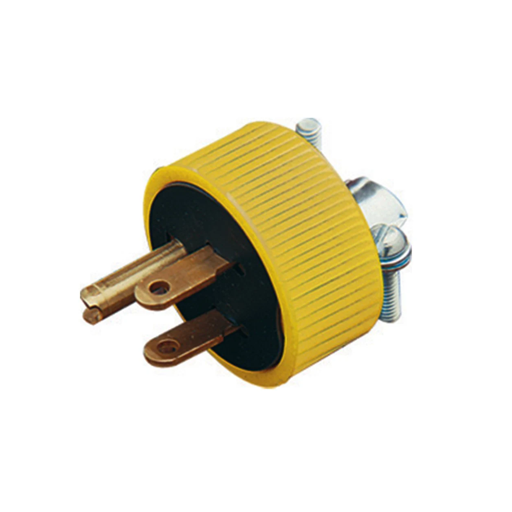 Clavija aterrizada 15A 127V 2P+T Amarilla Royer