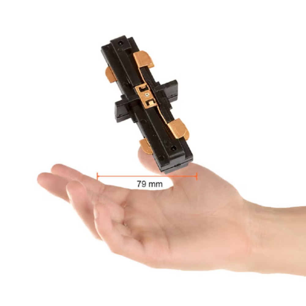 Conector recto para riel Negro Tecnolite