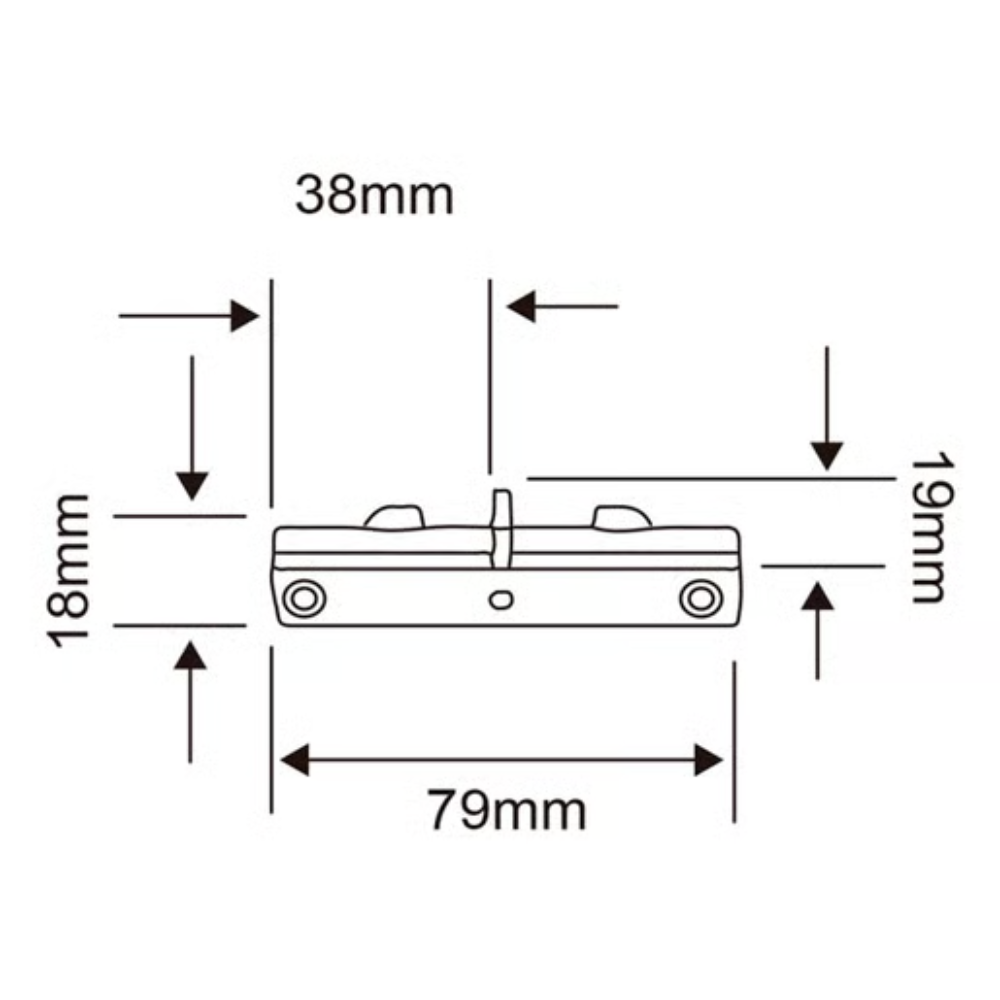 Conector recto para riel Negro Tecnolite