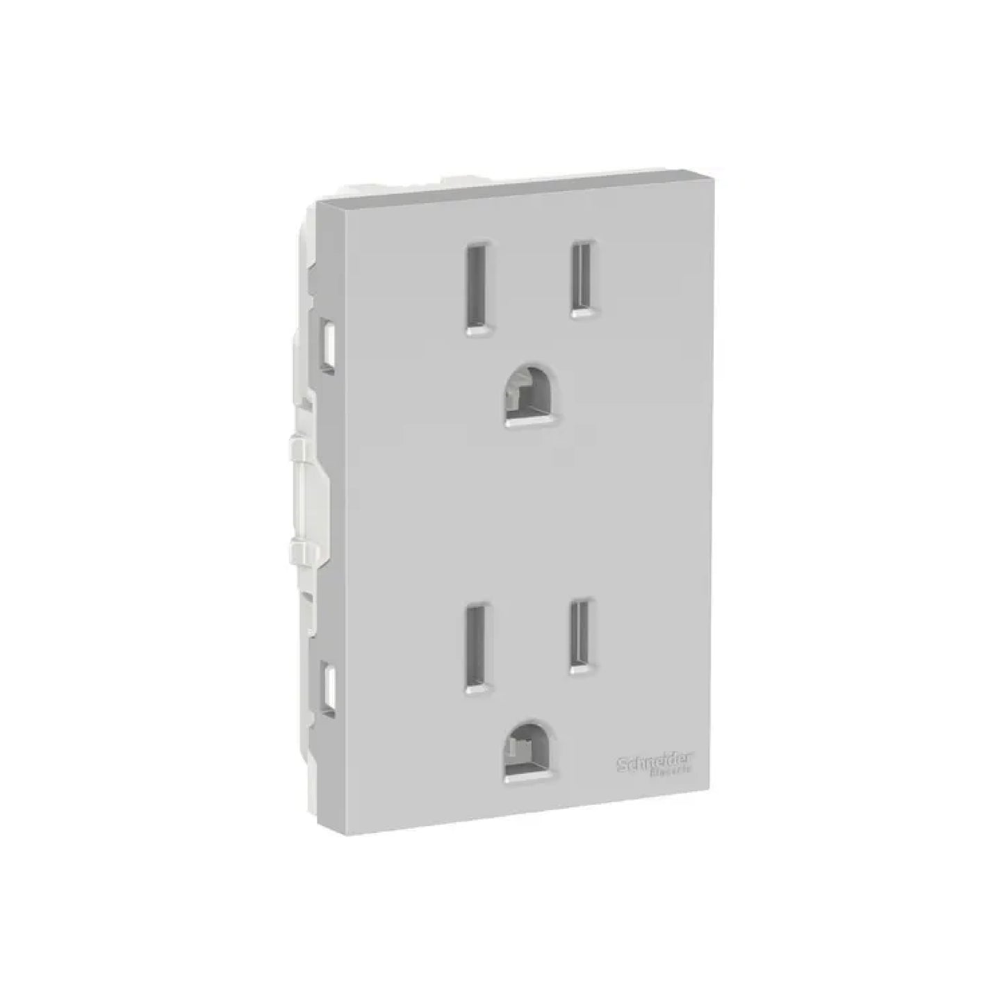 Contacto Dúplex 2P+T 15A color Aluminio Orion Schneider Electric S70322074
