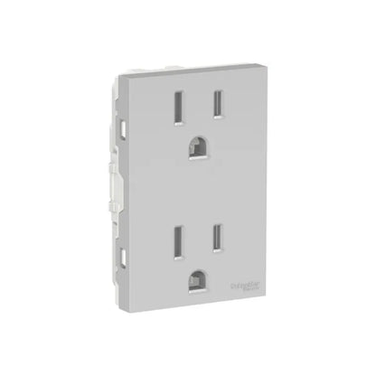 Contacto Dúplex 2P+T 15A color Aluminio Orion Schneider Electric S70322074