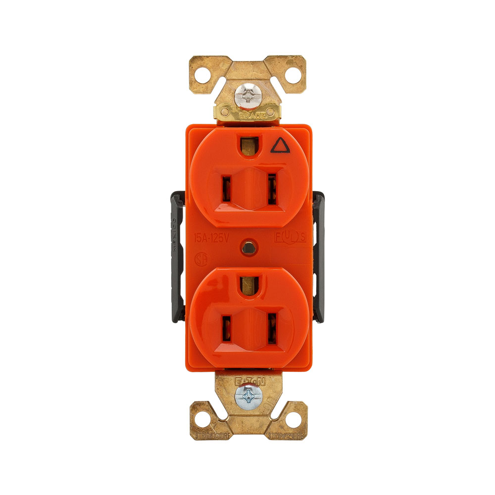 Contacto dúplex 15A 125V Naranja Arrow Hart Eaton