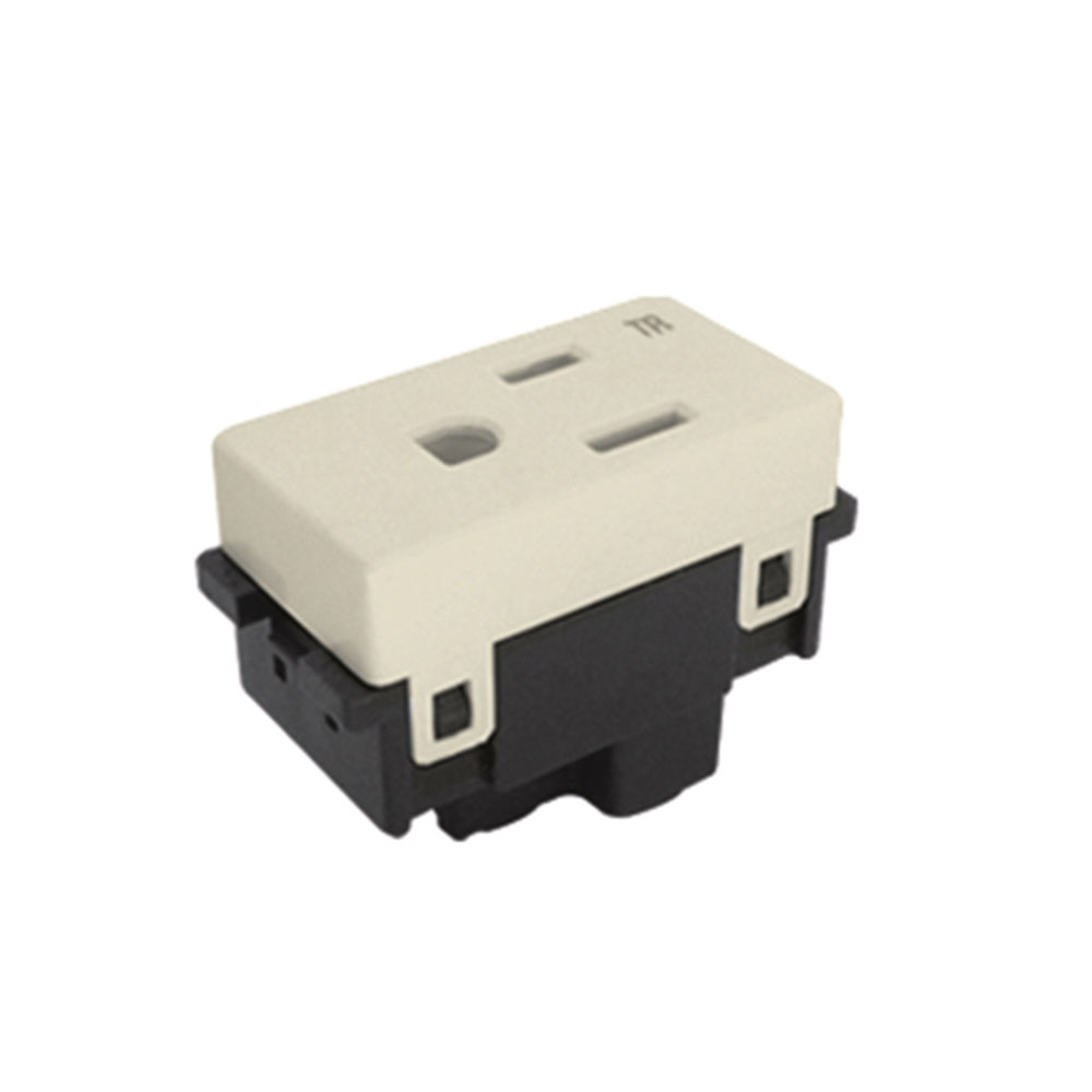 Contacto sencillo 2P+T 15A 127VCA Marfil Royer