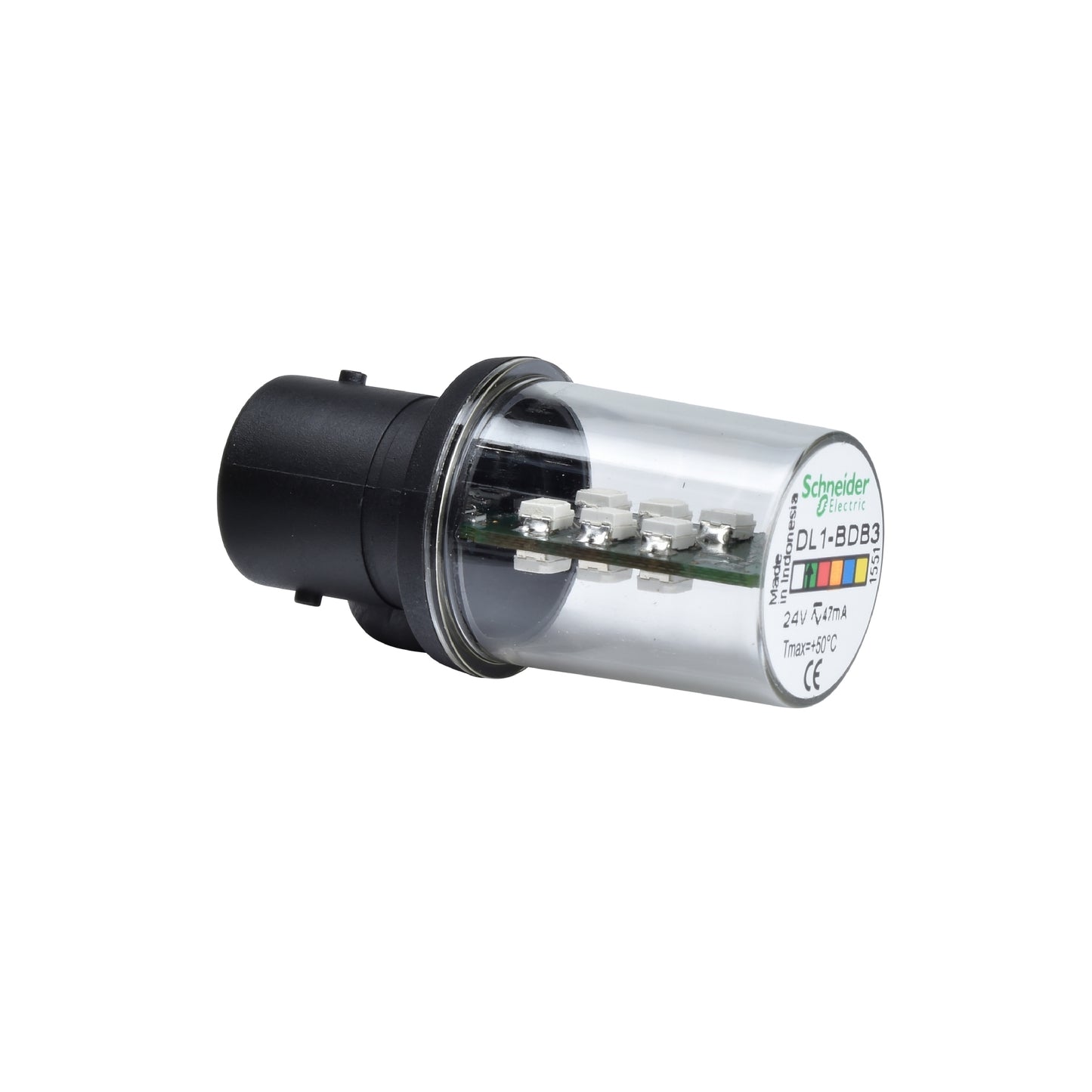 Green LED BA15D 24 VCA/DC Schneider Electric DL1BDB3