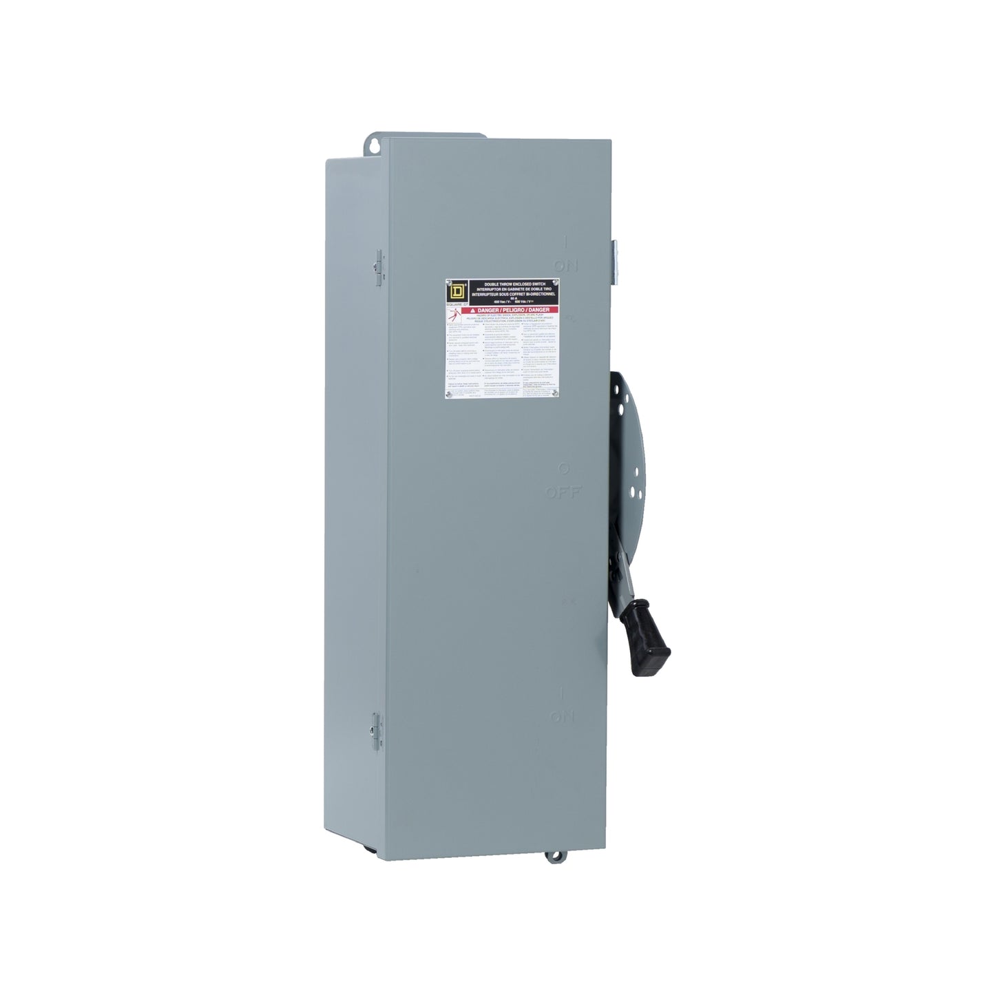 Interruptor de Seguridad sin Porta Fusibles Square D de 60A, 3 Polos, 600V, NEMA 1 de Doble Tiro Schneider Electric DTU362
