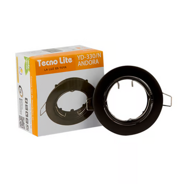 Lámpara de Techo LED Dirigible Empotrable Base GX5.3 6W Negro Tecnolite