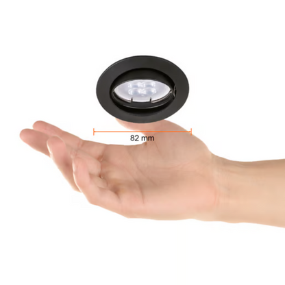 Lámpara de Techo LED Dirigible Empotrable Base GX5.3 6W Negro Tecnolite